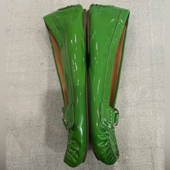 [10.5]Franco Sarto A Milicent Green Patent Leather Flat Loafer - Picture 3 of 8